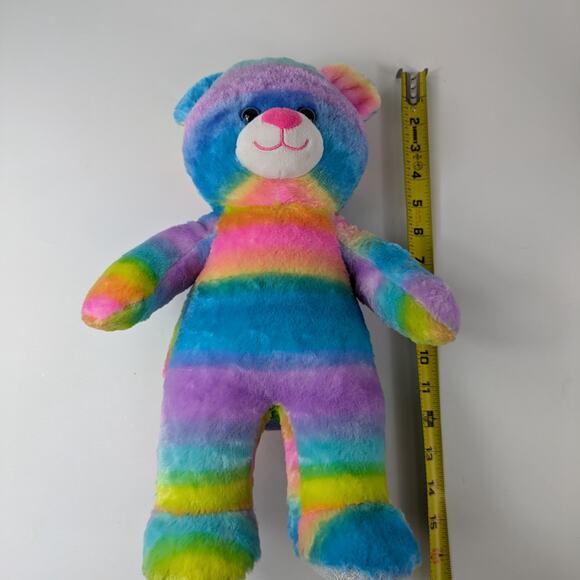 Build A Bear Rainbow Cub Teddy 16" Plush 2019 Retired Glitter Metallic Feet BAB - Picture 8 of 8